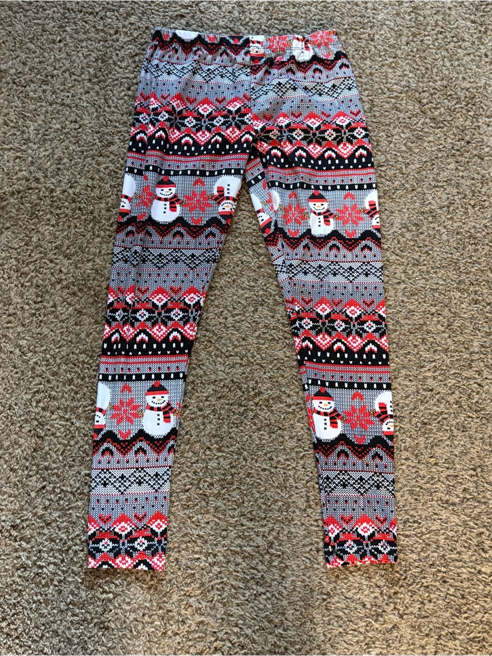 No boundaries Women's Snowman Christmas Leggings Size M 7-9
